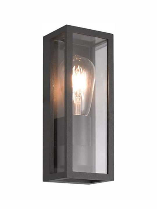 Zambelis Lights Στεγανή Επιτοίχια Πλαφονιέρα Εξωτερικού Χώρου E27 σε Μαύρο Χρώμα E201